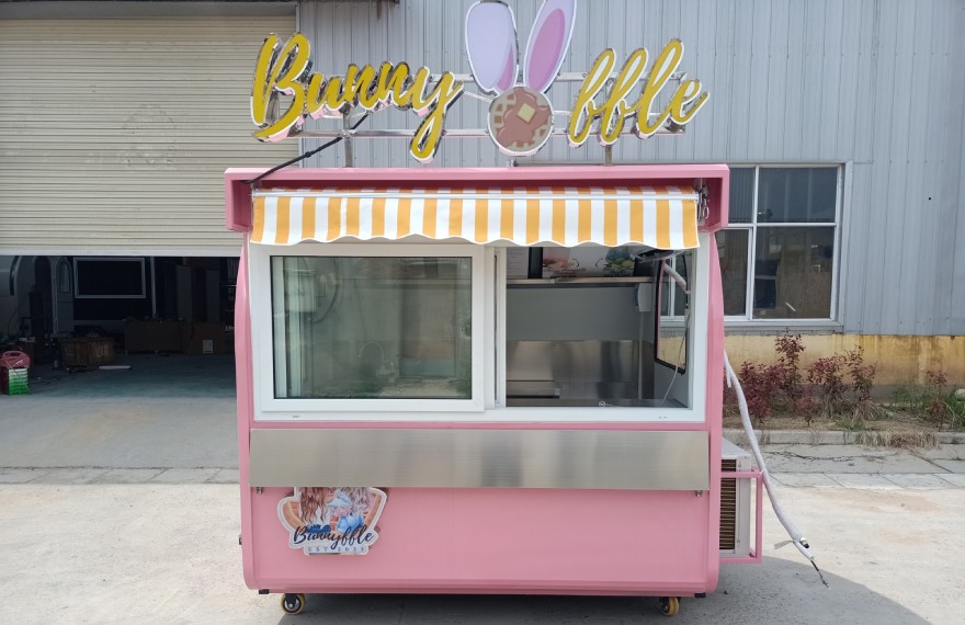 outdoor waffle food kiosk for sale